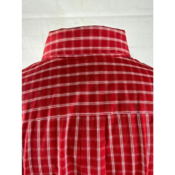 Men’s Dockers Button Up Shirt Size XXL Red Check Short Sleeve Casual EUC - Picture 4 of 5